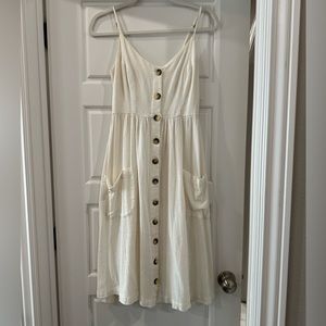 NEW WITH TAGS Ripcurl white button summer dress